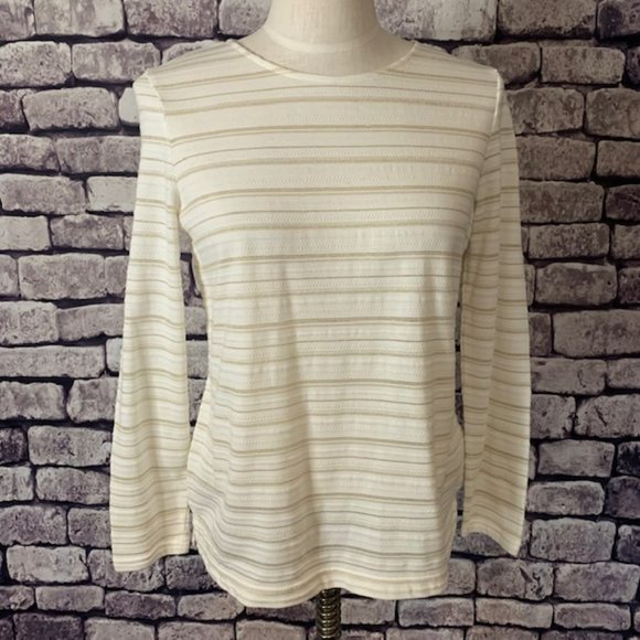 croft & barrow Tops - Croft & Barrow Ivory & Gold Top Size PS
